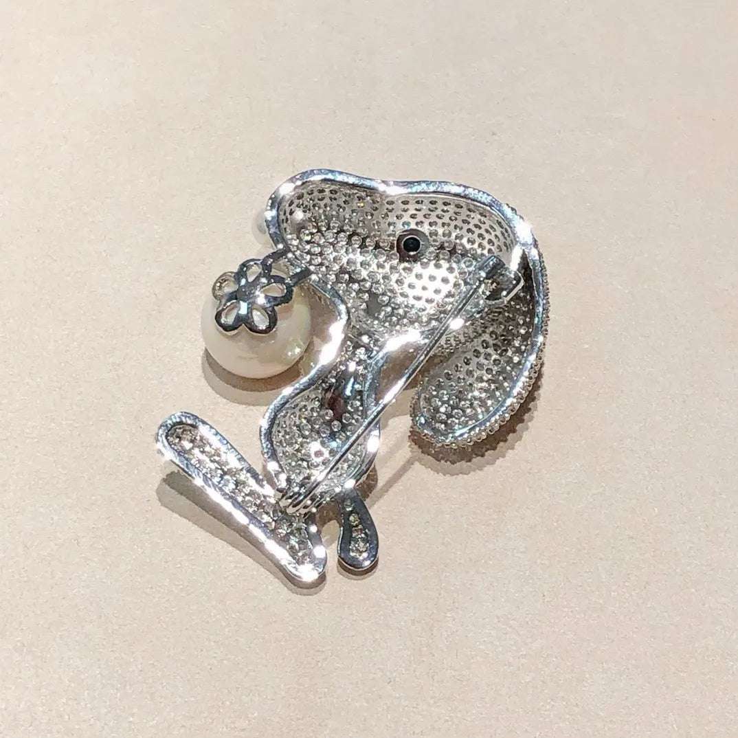 Cartoon Puppy Pearl Brooch